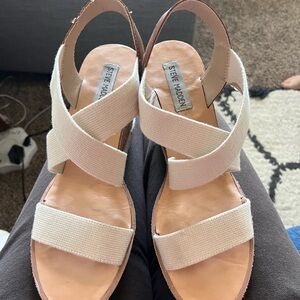 Steve Madden Cream Minimalist Sandals